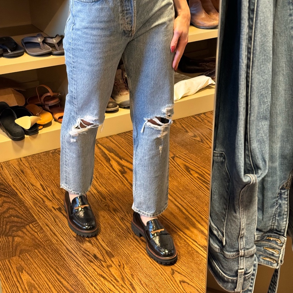 Agolde 90’s straight leg button fly jeans size 24 distressed